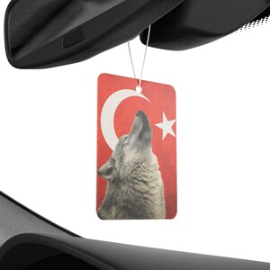 Turkish Wolf Car Air Freshener - Aromatic Scented Tag for Home, Car, Gift, Décor, Unique Car Decor, Bozkurt Autoduft, Wolf Design image 4