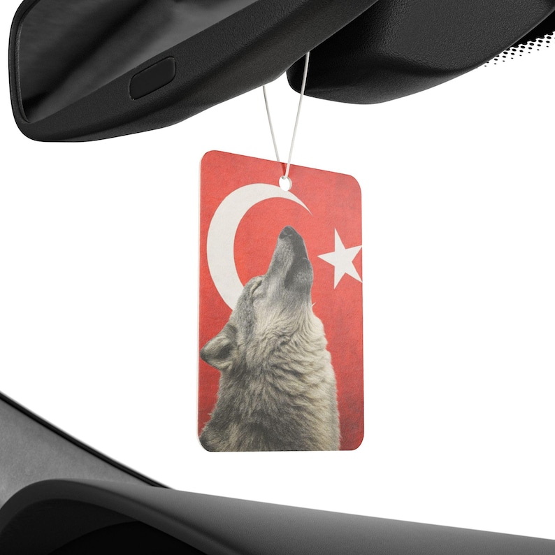 Turkish Wolf Car Air Freshener - Aromatic Scented Tag for Home, Car, Gift, Décor, Unique Car Decor, Bozkurt Autoduft, Wolf Design image 4