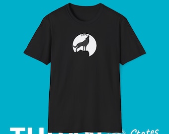 May include: Black t-shirt with a white wolf howling at the moon graphic. The graphic includes the text "TURAN" in a stylized font.