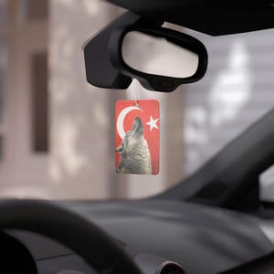 Turkish Wolf Car Air Freshener - Aromatic Scented Tag for Home, Car, Gift, Décor, Unique Car Decor, Bozkurt Autoduft, Wolf Design image 5