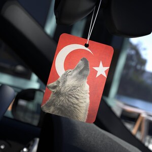 Turkish Wolf Car Air Freshener - Aromatic Scented Tag for Home, Car, Gift, Décor, Unique Car Decor, Bozkurt Autoduft, Wolf Design image 7