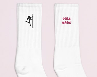 Chaussettes brodées de pole dance, chaussettes de pole dance, chaussettes de pole dance, vêtements de pole dance, vêtements de pole dance, costume de pole dance, chaussettes de pole dance