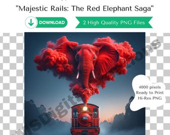Red Elephant Saga | Premium Digital Download | Instant Download | | DST Inspired | Printable Wall Art | Flyer Design | Planner Clipart