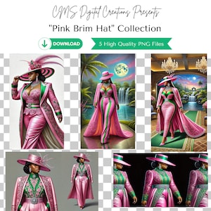 Rosa und grüne Frauen | Soror Clipart | Druckbare Wandkunst | Schwesternschaft | Geburtstagseinladung Designs | Grußkarten Designs | Soror Merch