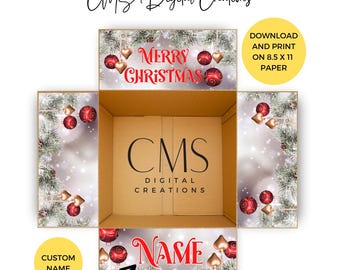 Christmas Box Flaps | Christmas Sticker Kit | Digital Box Flaps | Printable Box Flaps | Christmas Package Flaps | Care Package Flaps