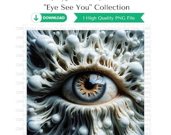 Arte del globo ocular / Ojo te ve / Ojo abstracto / Ilustración 3D / Impresión 3D / Ilustración del iris / Sublimación ocular / Tercer ojo / Ojo místico