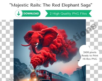Red Elephant Saga | Premium Digital Download | Instant Download | | DST Inspired | Printable Wall Art | Flyer Design | Planner Clipart