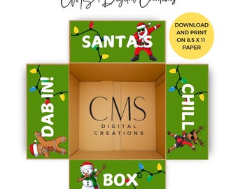 Christmas Box Flaps | Digital Sticker Kit | Digital Box Flaps | Printable Box Flaps | Christmas Package Flaps | Care Package Flaps