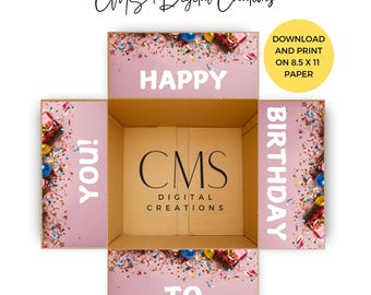 Printable Sticker Kit | Digital Box Flaps | Printable Box Flaps | Care Package Flaps | Happy Birthday Box Flaps | Happy Birthday Labels