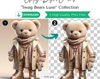 Teddy Bear PNG | Teddy Bear Design | Premium Digital Download | Fashion Bear | Teddy Bear Pattern | Urban Teddy | Teddy Bear Sublimation