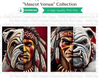 Seminoles vs Bulldogs | Football Rival Art | Football png | Football Graphics | School Mascots | Bulldog Mascot | Seminole Mascot | Gameday