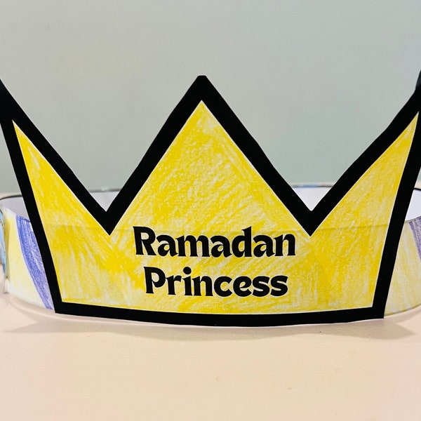 Kids Ramadan Crown Craft, Ramadan Hat Printable, Kids DIY Ramadan Crafts, Ramadan Kids Activities, Islamic printable, Islamic Kids Crafts,