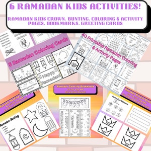 6 Ramadan Kids Activities Bundle, Ramadan Coloring & Activity Pages, Ramadan Bunting, Bookmarks, Ramadan Kids Crown, Ramadan Kids Activities