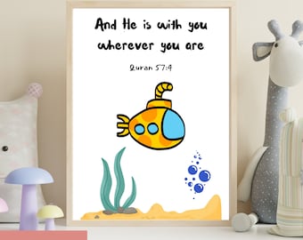 Islamic Kids Print, Childrens Islamic Wall Art, Eid Gift for Kids, Childrens Eid Gifts, Kids Islamic poster, Islamic Nursery, Kids Quran