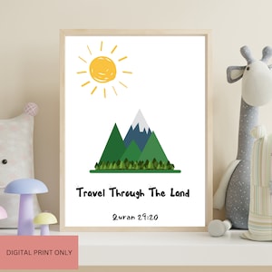 Islamic Kids Print, Childrens Islamic Wall Art, Eid Gift for Kids, Childrens Eid Gifts, Kids Islamic poster, Islamic Nursery, Kids Quran