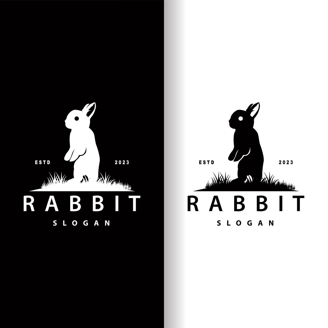 Rabbit Logo Bundle, Minimal Bunny Logo Pack, Modern Animal Mascot Logos ...