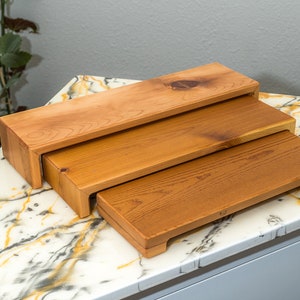 Rustic Chic Wooden Nested Risers - Display Stand, Jewelry Risers - Display Risers - Kitchen Riser, Set of 3