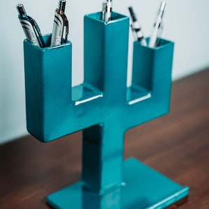 Metal Pencil Holder and Desk Cactus