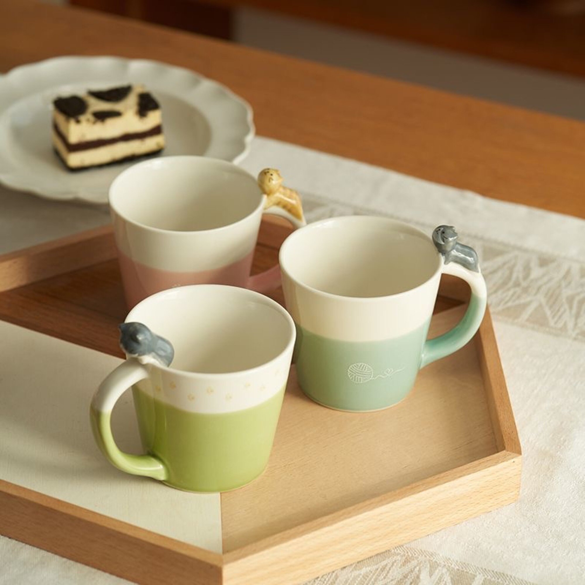 4 8oz Double Wall Tea Coffee Mugs, Thermal Insulated Glass Modern Drink  Ware, Kitchen Cafe Mug Glasses, 250ML No Handle Matcha 