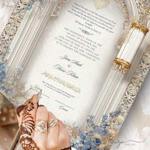 Editable Nikkah Certificate: Islamic Wedding Contract, Muslim Marriage Keepsake (Digital Download A4, A3)
