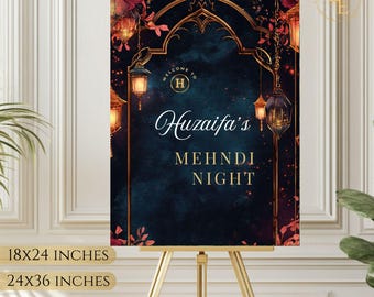 Custom Floral Mehndi Sign for Groom (Digital Download)