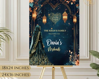 Editable Mehndi Welcome Sign: Desi Wedding Decor (Digital Download)