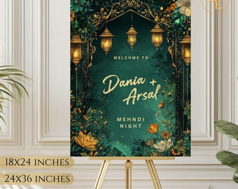 Mehndi Welcome Sign: Haldi Sangeet Dholki, Desi Wedding Decor (Digital Download)