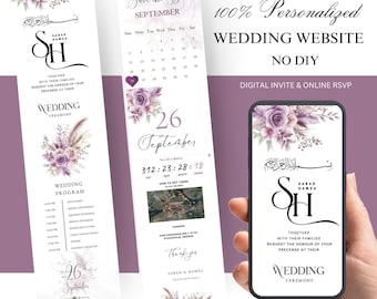 Personalisierte Muslimische Hochzeitseinladung Website: Digitale Antwortkarte & Programm
