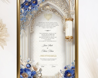 Editable Nikkah Certificate: Modern Islamic Wedding Keepsake (Digital Download, Editable in Canva)