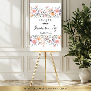 Personalized Graduation Welcome Sign, Custom Graduation Party Poster, Graduation Welcome Canvas, Graduation Sign 2025, Graduation Party