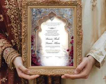Certificado de Nikkah Islâmico Personalizado: Lembrança Elegante do Casamento (Modelo Digital para Download no Canva)