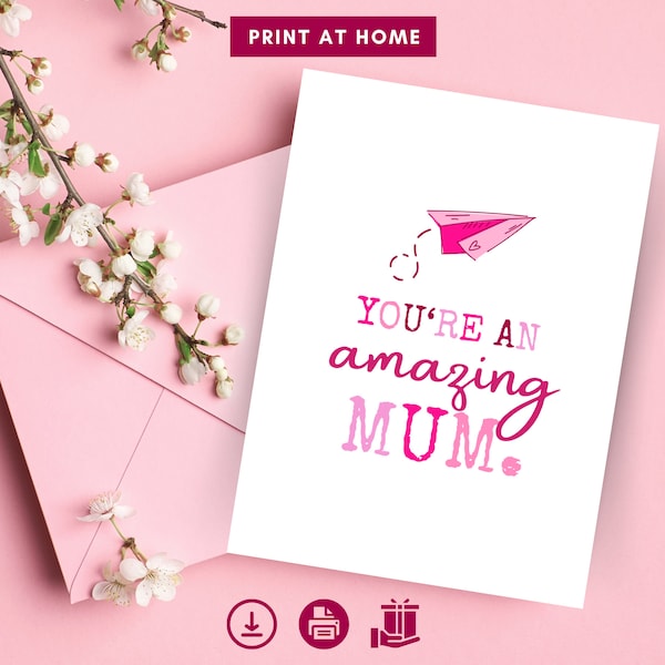 You're An Amazing Mum Card | For mummy, Pink minimalist card for mother, UK Mothers Day card Mummy Daughter Birthday Mothers Day Gift Ideas