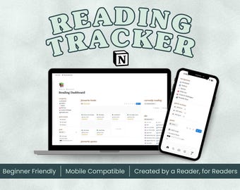 Notion Reading Tracker Template: Digital Reading Journal, Book Tracking, Reader Log, TBR & Bookish Stats Dashboard