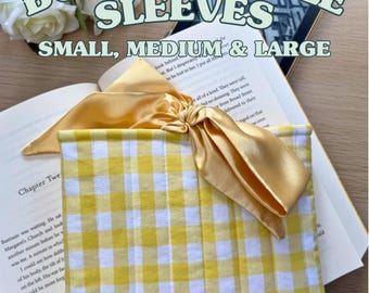 Yellow Gingham Quilted Kindle Sleeve: Handmade Padded Book & eReader Case