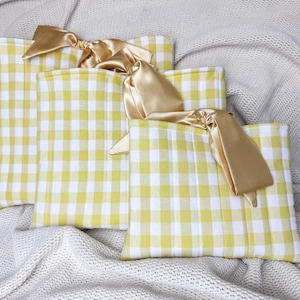 Yellow Gingham Quilted Kindle Sleeve with Bow | Handmade Padded eReader Case | Cute Bookish Gift