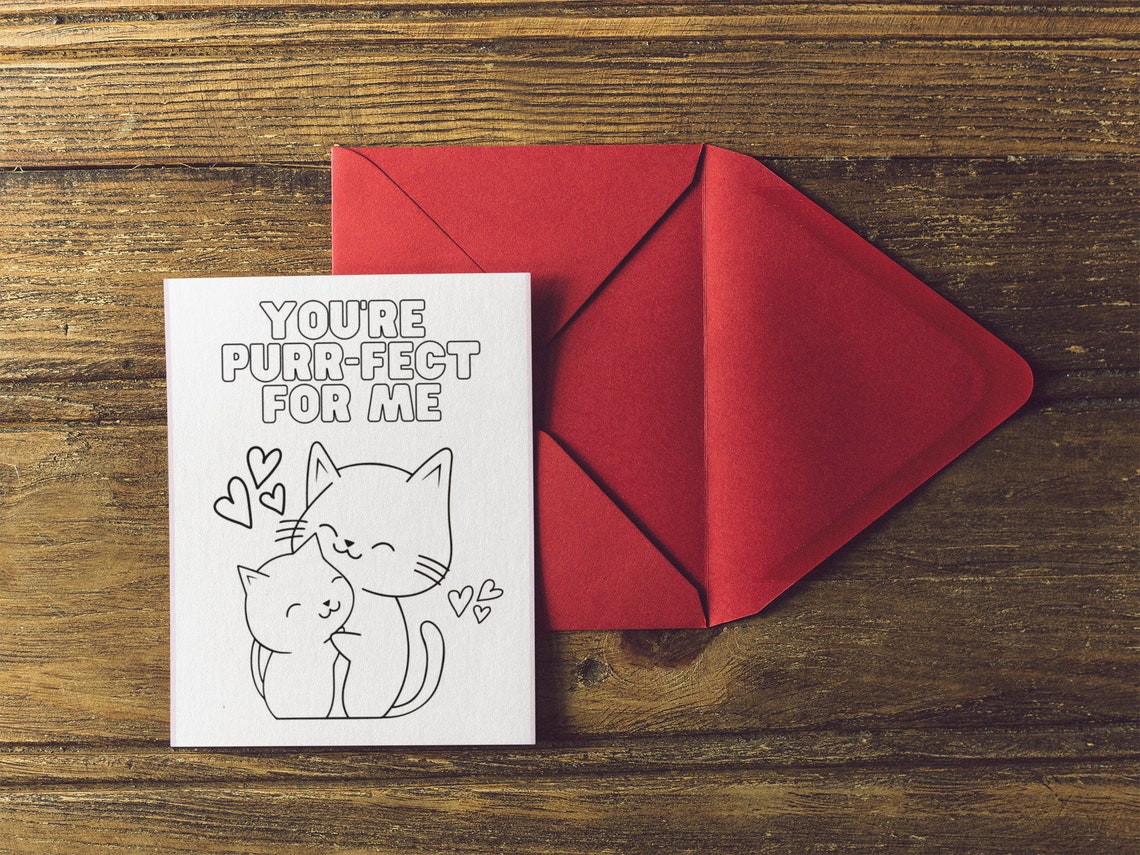 Printable Valentine Cards for Kids, Cute Animal Color-in Valentines for ...
