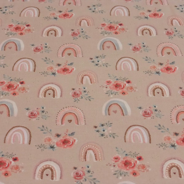 Jersey de algodón boho arco iris vendido por metro