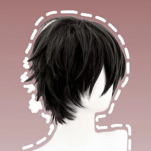 Peluca negra estilo mullet, peluca corta y esponjosa unisex para cosplay, regalo para el Día de la Madre, regalos de Halloween