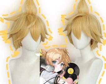 Kagamine Len Cosplay Wig: Golden Short Anime Wig