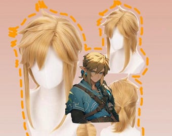 Link Zelda Kingdom of Tears Wig Legend Adventure Hero Style Blonde Wig, Brown Wig for Cosplay and Anime Lovers
