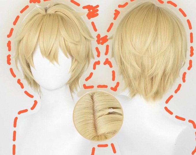 Unisex Blonde Layered Cosplay Wig, Short Shaggy Anime Style
