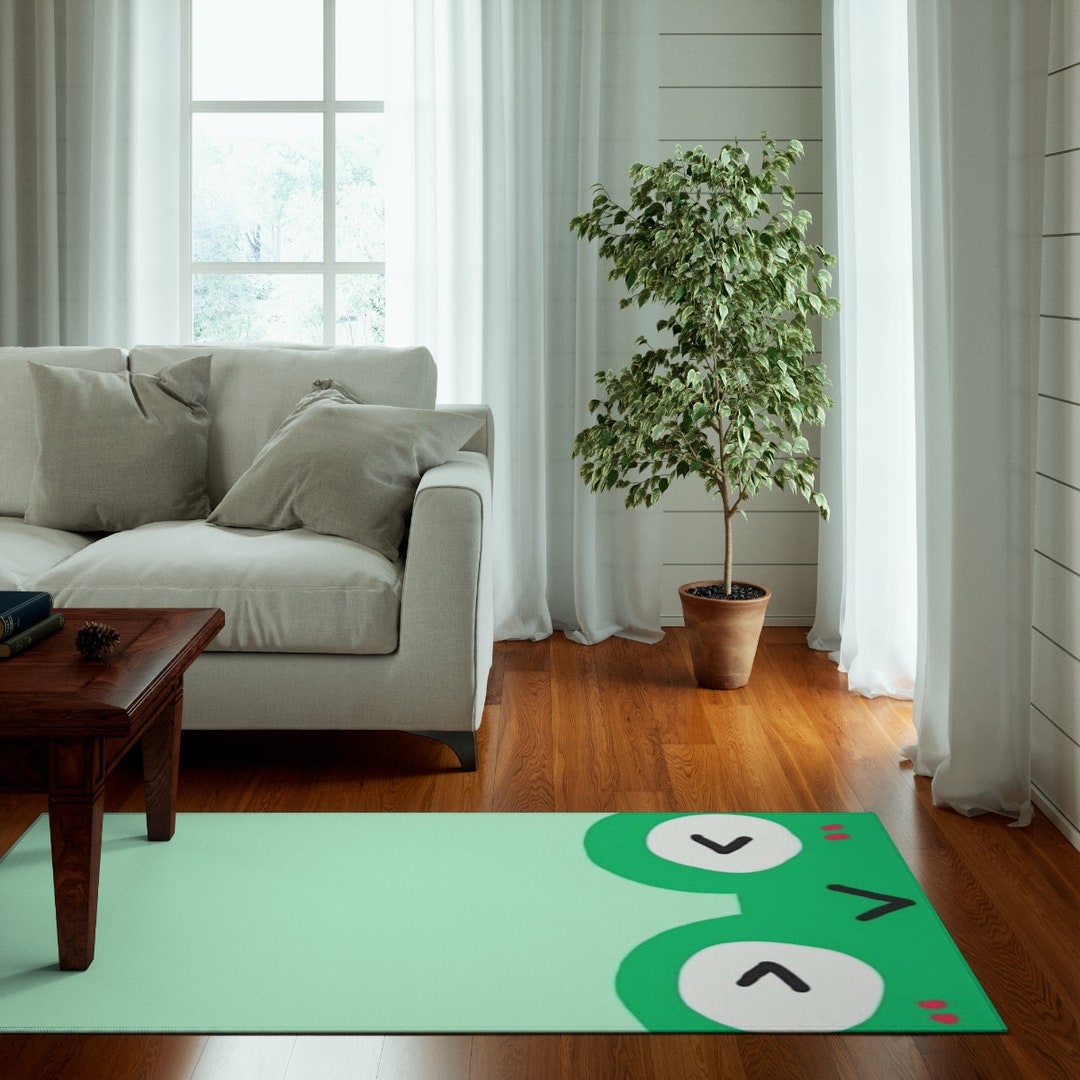 Frog Rug, Cute Amphibian Decor, Kids Room Frog Carpet, Handmade ...