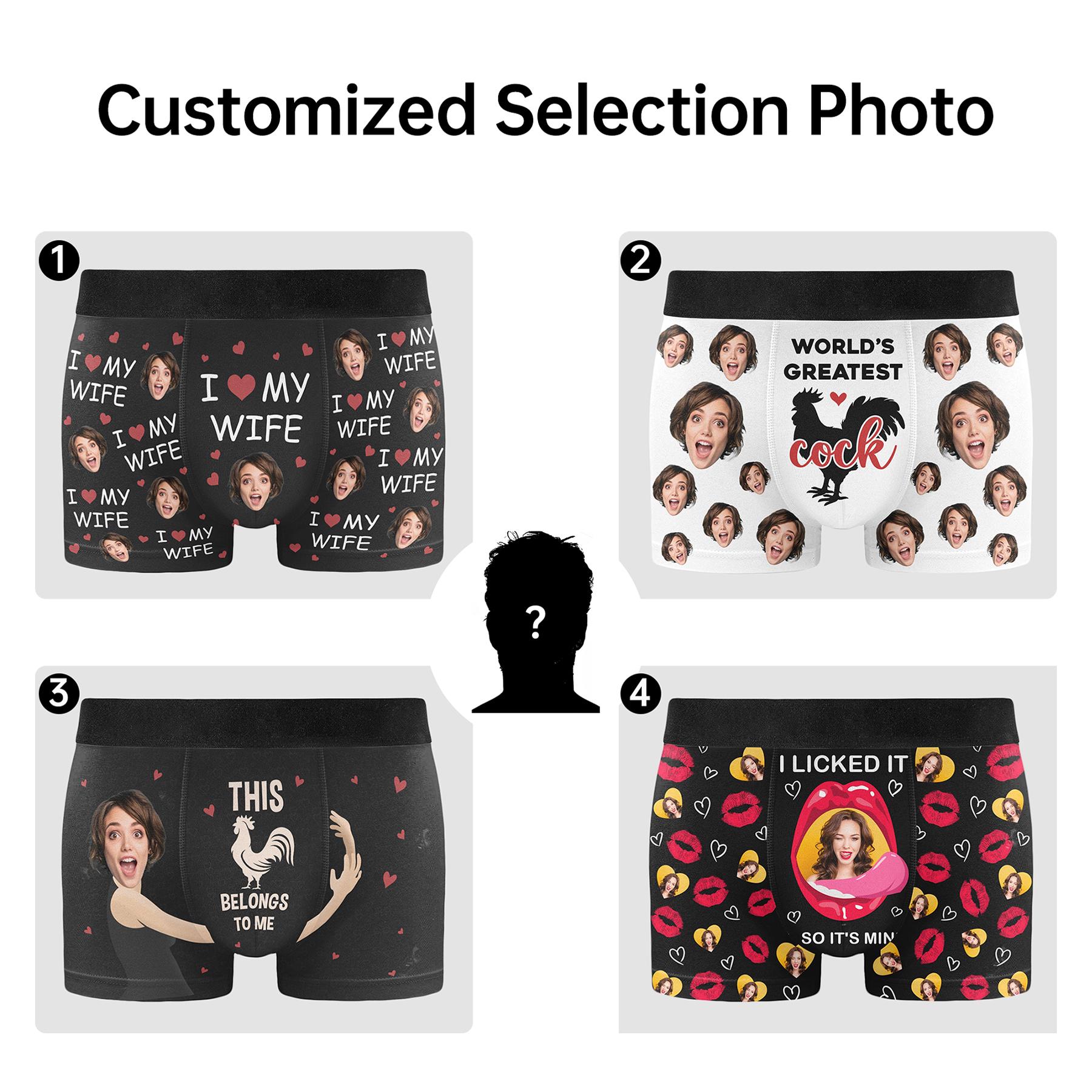 Custom Photo Boxer Briefs For Men - Personalized With Face, Funny Gift For Husband/Boyfriend - View #3