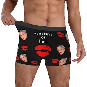 Boxers personalizados para marido, presentes para o Dia dos Namorados, boxers personalizados para homens, presentes de Natal, presentes de aniversário para ele