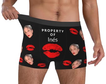 Personalizowane bokserki na twarz, spersonalizowany prezent na bieliznę dla niego