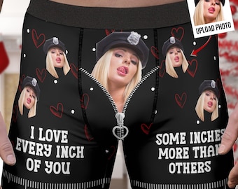 Personalizowane bokserki dla męża, prezenty walentynkowe, spersonalizowane bokserki dla mężczyzn, kocham każdy cal ciebie, dla chłopaka męża