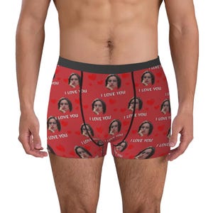 Boxers personalizados para marido, presentes para o Dia dos Namorados, boxers personalizados para homens, presentes de Natal, presentes divertidos para ele