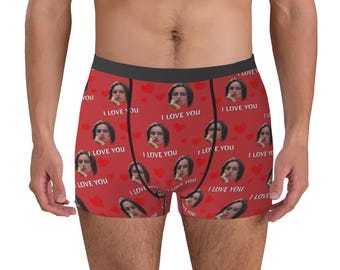 Spersonalizowane bokserki dla męża, prezenty na walentynki, spersonalizowane bokserki dla mężczyzn, prezenty świąteczne, zabawne prezenty dla niego