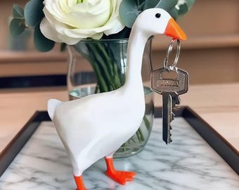 Magnetic Goose Key Holder, Tool Holder Magnetic,Duck | Goose Sculpture, Home Office Decoration, Holiday Gift_Goose Miniature (3D Printed)
