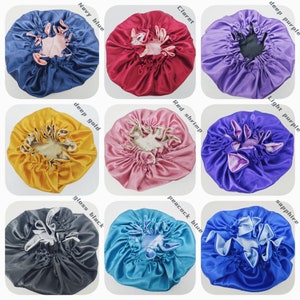 Adjustable Satin Hair bonnetReversible Satin Bonnet for Sleep, Silk Satin Bonnet for Curly Hair and Natural Hair, Hair Bonnet for Women image 2